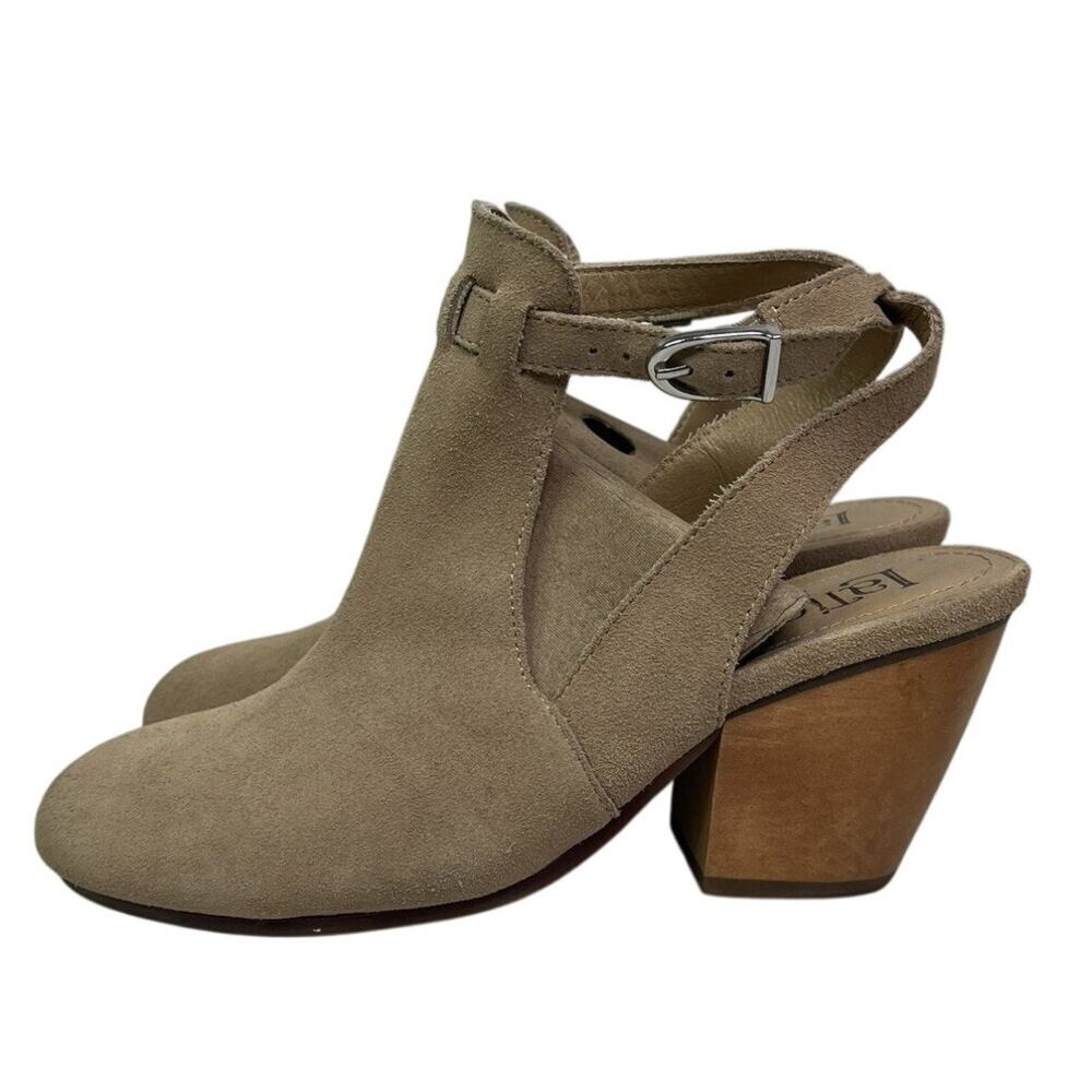 Latigo Simon Bootie Tan Leather Block Heel Ankle Boots Womens 8.5 Buckle GUC